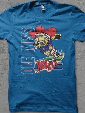 Vintage NCAA Ole Miss Rebels Football Shirt, University of Mississippi Shirt Tee
